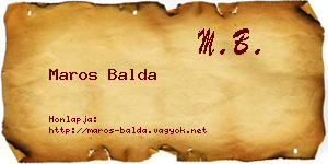 Maros Balda névjegykártya